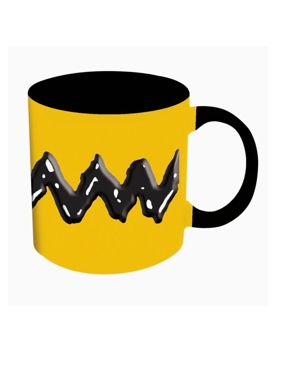 Peanuts Charlie Brown Coffee Mug Ceramic NEW 18 ounce Yellow Black Stripe 1 Cup